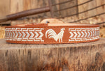 CHILDRENS YOUTH WESTERN ROOSTER EMBROIDERED COWBOY LEATHER BELT