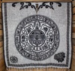 Mexican sol Azteca AZTEC WARRIOR double sided reversible Mexico PONCHO Rebozo Gaban