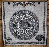 Mexican sol Azteca AZTEC WARRIOR double sided reversible Mexico PONCHO Rebozo Gaban