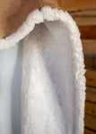 AUTHENTIC SUEDE LEATHER stamped Western sheep wool cowboy Mexican poncho rebozo wrap
