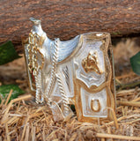 HORSE SADDLE ENGRAVED Virgen de Guadalupe Virgin Mary cowboy Mariachi alpaca silver belt buckle sillin caballo