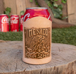 LEATHER aguila Mexico Mexican Eagle STAMPED BEER soda can cooler Holder Holster
