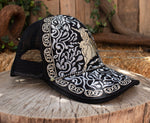 CHARRO Bullrider western rodeo EMBROIDERED HAT adjustable trucker cap