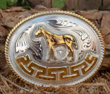 HORSE CABALLO MARIACHI Engraved cowboy western belt buckle