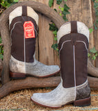 WOMENS COWGIRL cowboy COWHAIR leather square toe western Boots Size 7