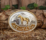 HORSE CABALLO MARIACHI Engraved cowboy western belt buckle