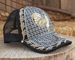 ROOSTER Gallo Cockfighting western EMBROIDERED HAT adjustable trucker mesh cap