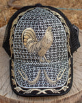 ROOSTER Gallo Cockfighting western EMBROIDERED HAT adjustable trucker mesh cap
