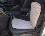 PIGSKIN LEATHER CUSHIONED universal car seat with Horse Horseshoe Caballo stamped design Respaldo