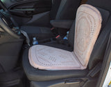 PIGSKIN LEATHER CUSHIONED universal car seat with Horse Horseshoe Caballo stamped design Respaldo
