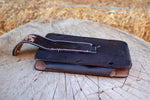 LEATHER ROOSTER Gallo STAMPED western cowboy rodeo cell phone case pouch