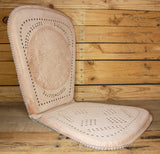 PIGSKIN LEATHER CUSHIONED universal car seat with Rooster Cockfighting gallos stamped design
