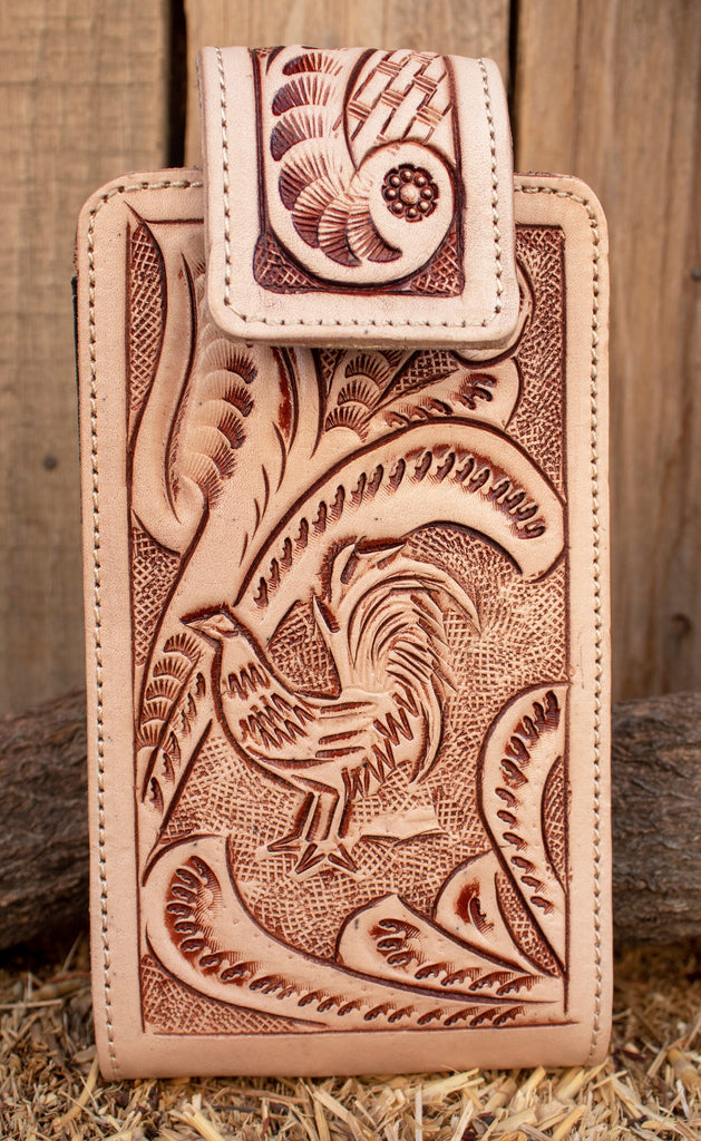 LEATHER ROOSTER Gallo STAMPED western cowboy rodeo cell phone case pou MexicanSandals.com LEATHER ROOSTER Gallo STAMPED western cowboy rodeo cell phone case pou MexicanSandals.com