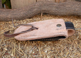 HANDCRAFTED LEATHER Bull Hemp embroidered 5 inch knife SHEATH funda navaja piteada