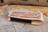 LEATHER ROOSTER Gallo STAMPED western cowboy rodeo cell phone case pouch
