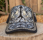ROOSTER Gallo Cockfighting western EMBROIDERED HAT adjustable trucker mesh cap