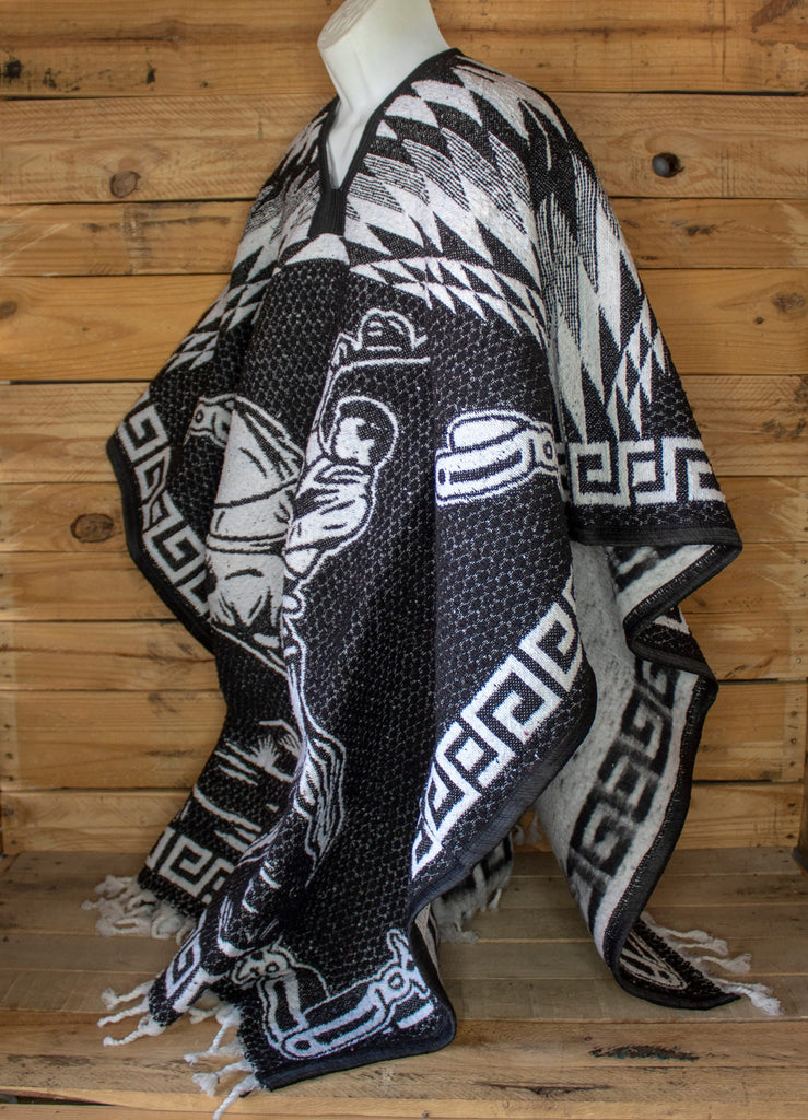 Serape Western Cowboy Cowgirl daim poncho cape thème cheval Serape Western Cowboy Cowgirl daim poncho cape thème cheval