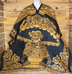 Dia de los muertos La Catrina Day of the dead Mexican calavera double sided reversible Mexico PONCHO Zarape Gaban