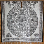 CHILDRENS YOUTH kids AZTEC Calendar Sol Azteca 2 sided reversible Mexican Poncho rebozo gaban Zarape