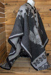 ROOSTER GALLOS cockfighting 2 sided reversible Mexican Poncho rebozo Gaban ZARAPE