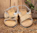 MENS LEATHER 2 strap COWHAIR mexican sandals with tire sole Size 7 Huarache pelo de vaca