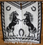 CHILDRENS YOUTH kids WESTERN Horse horseshoe 2 sided reversible Mexican Poncho rebozo gaban caballo