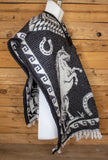 CHILDRENS YOUTH kids WESTERN Horse horseshoe 2 sided reversible Mexican Poncho rebozo gaban caballo