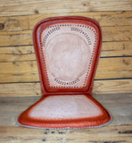 PIGSKIN LEATHER CUSHIONED universal car seat with Horse Horseshoe Caballo stamped design Respaldo