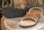 MENS LEATHER 2 strap brown COWHAIR mexican sandals with tire sole Size 9 Huarache pelo de vaca