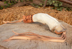 Real GOAT FOOT HOOF Handle Leather Braided Riding Horse Whip
