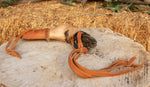 Real GOAT FOOT HOOF Handle Leather Braided Riding Horse Whip