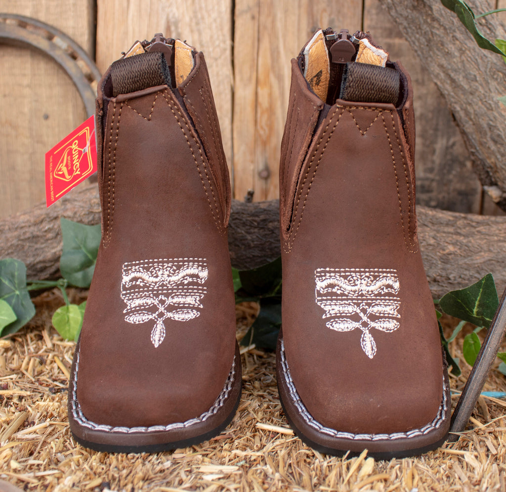 BABY WALKER unisex square toe Half Boots BOTINES leather cowboy boots MexicanSandals