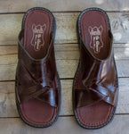 MENS STRAPPED LEATHER SLIP ON MEXICAN SANDALS