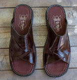 MENS STRAPPED LEATHER SLIP ON MEXICAN SANDALS