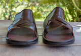 MENS STRAPPED LEATHER SLIP ON MEXICAN SANDALS
