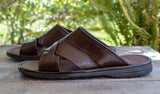MENS STRAPPED LEATHER SLIP ON MEXICAN SANDALS