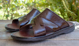 MENS STRAPPED LEATHER SLIP ON MEXICAN SANDALS