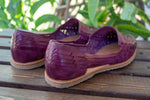 WOMENS PURPLE LEATHER HUARACHE MEXICAN SANDAL