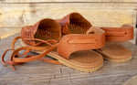 WOMENS LEATHER LACE UP FLAT HUARACHE MEXICAN SANDALS